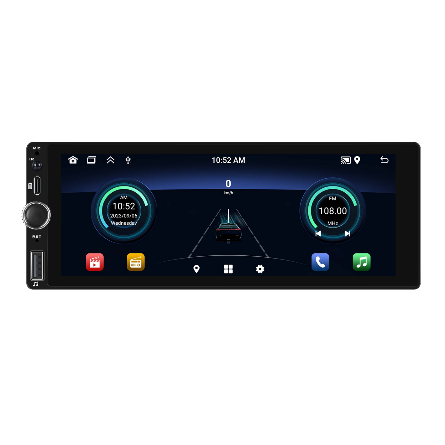 Universal 6.86″ Android Touch Screen | Wireless CarPlay & Android Auto | GPS | Bluetooth | WiFi | 2GB+64GB | Free Reverse Camera