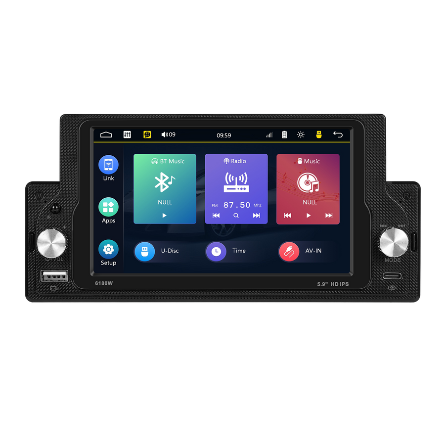 Blackbelt Audio A3951 | Single DIN Wireless CarPlay & Android Auto | 5.9" IPS Portrait