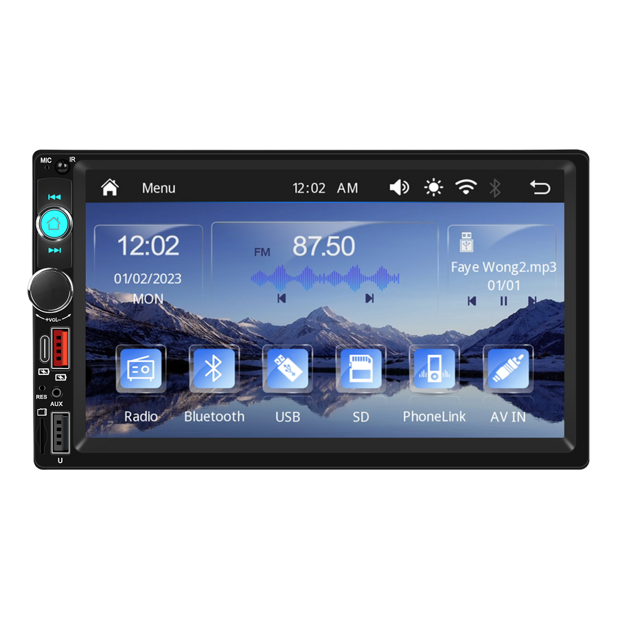 Blackbelt Audio A4227 | Double DIN Wireless CarPlay & Android Auto | 7" IPS Type-C + YouTube