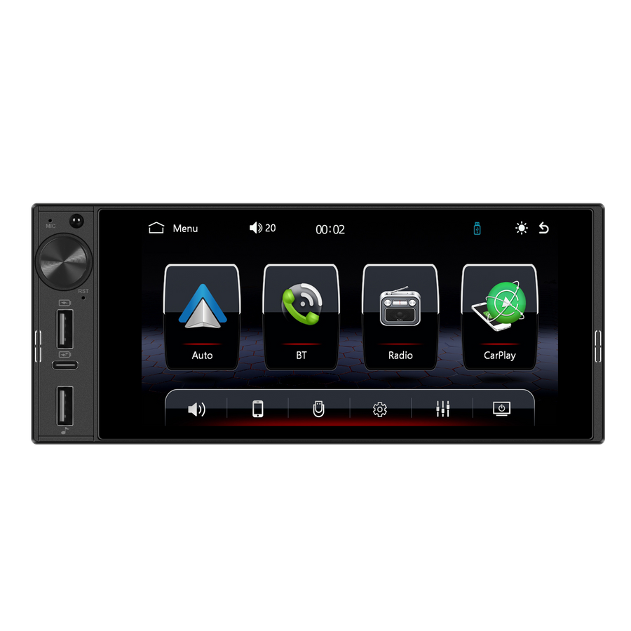 Blackbelt Audio A4309 | Single DIN Wireless CarPlay & Android Auto | 6" Incell 1440×720