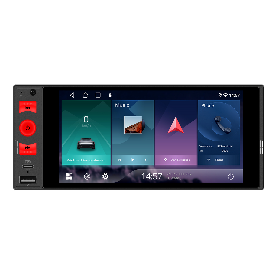 Blackbelt Audio A4420 | Single DIN Full Android 15 | 2GB RAM | 6" Incell 1440×720