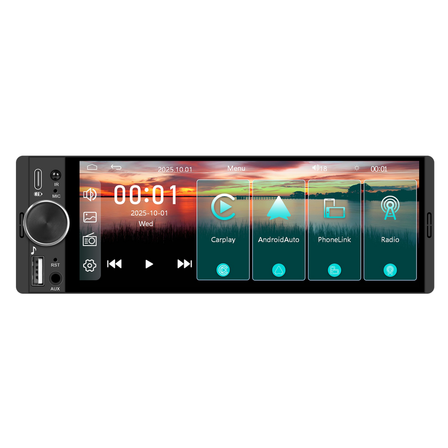 Blackbelt Audio A4476 | Single DIN Wireless CarPlay & Android Auto | 6.28" Incell