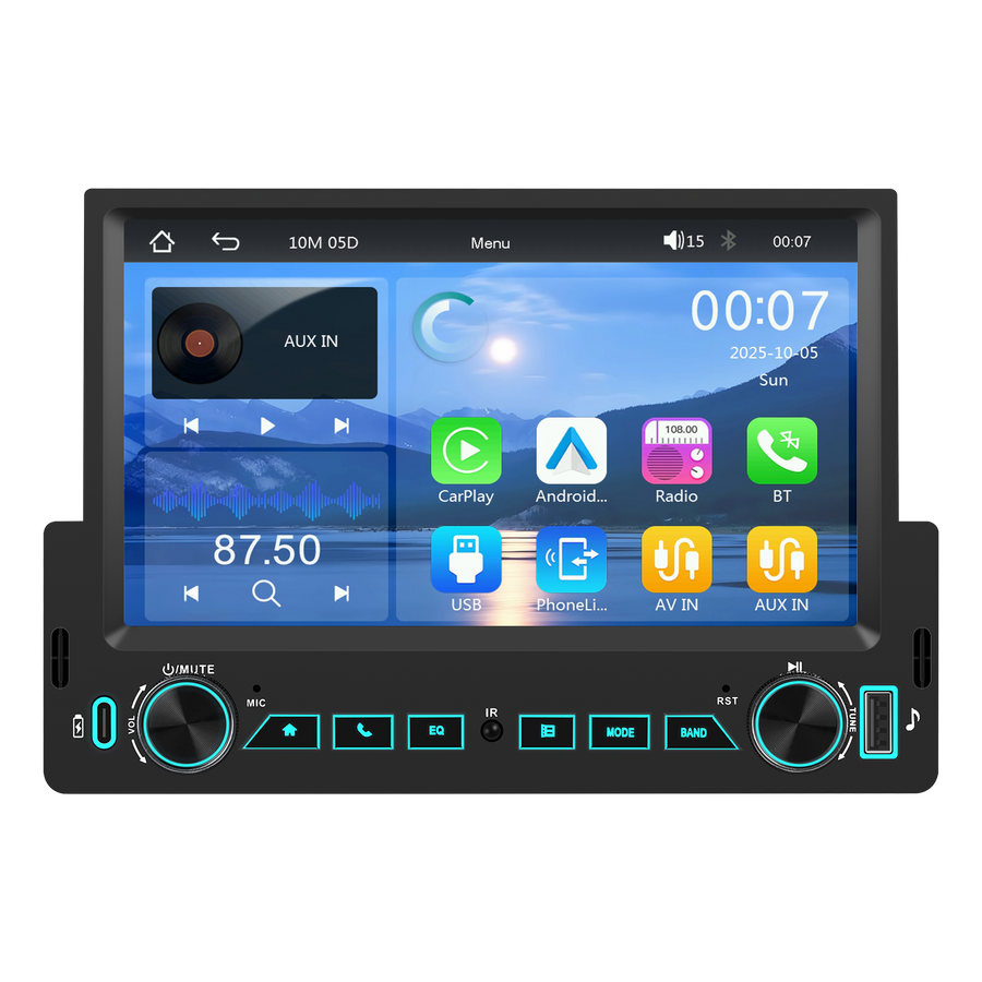 Blackbelt Audio A4477 | Single DIN Wireless CarPlay & Android Auto | 7" Incell