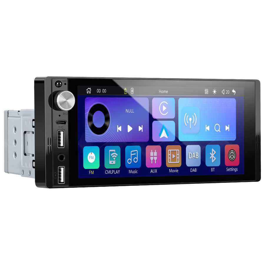 Blackbelt Audio A4618 | Single DIN Wireless CarPlay & Android Auto | 6.9" IPS 1280×800