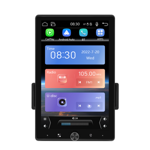 Universal Tesla-Style 10.4″ Rotating Screen | Wireless CarPlay & Android Auto | Bluetooth | FM Radio | EQ | Free Reverse Camera