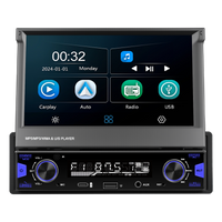 Blackbelt Audio A4158 | Single DIN CarPlay & Android Auto | 7" Retractable Screen