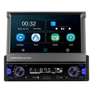 Blackbelt Audio A4158 | Single DIN CarPlay & Android Auto | 7" Retractable Screen