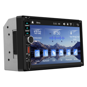 Universal 7″ Touch Screen | CarPlay & Android Auto | Bluetooth | YouTube | USB & Type-C | EQ Sound | Free Reverse Camera