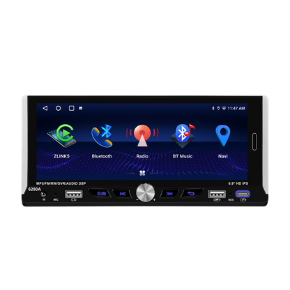 Blackbelt Audio A4341 | Single DIN Full Android 15 | 2GB RAM | 6.9" IPS + DSP