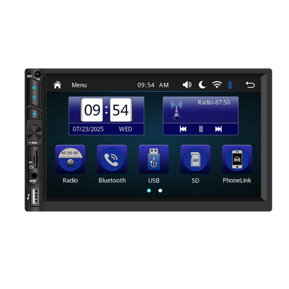 Blackbelt Audio A4355 | Double DIN Wireless CarPlay & Android Auto | 7" IPS SD Card