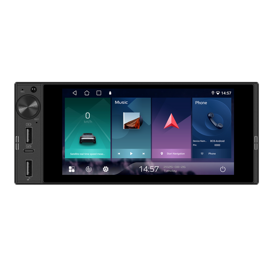 Blackbelt Audio A4419 | Single DIN Full Android 15 | 4GB RAM | 6" Incell + AI DSP
