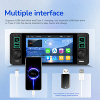 Blackbelt Audio A4487 | Single DIN Wireless CarPlay & Android Auto | 5.1" IPS