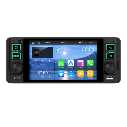 Blackbelt Audio A4487 | Single DIN Wireless CarPlay & Android Auto | 5.1" IPS