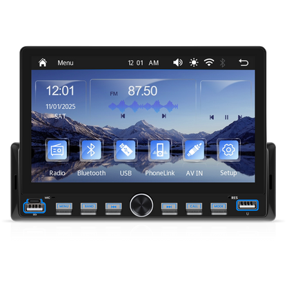 Blackbelt Audio A4493 | Single DIN Wireless CarPlay & Android Auto | 7" IPS Piano Keys