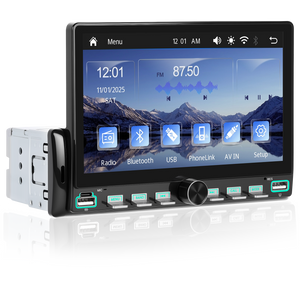 Blackbelt Audio A4493 | Single DIN Wireless CarPlay & Android Auto | 7" IPS Piano Keys