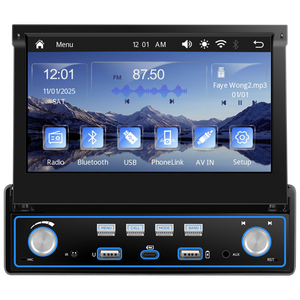 Blackbelt Audio A4594 | Single DIN Wireless CarPlay & Android Auto | 7" IPS
