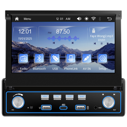 Blackbelt Audio A4594 | Single DIN Wireless CarPlay & Android Auto | 7" IPS