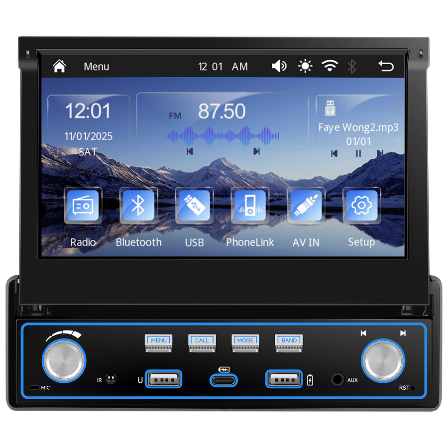 Blackbelt Audio A4594 | Single DIN Wireless CarPlay & Android Auto | 7" IPS