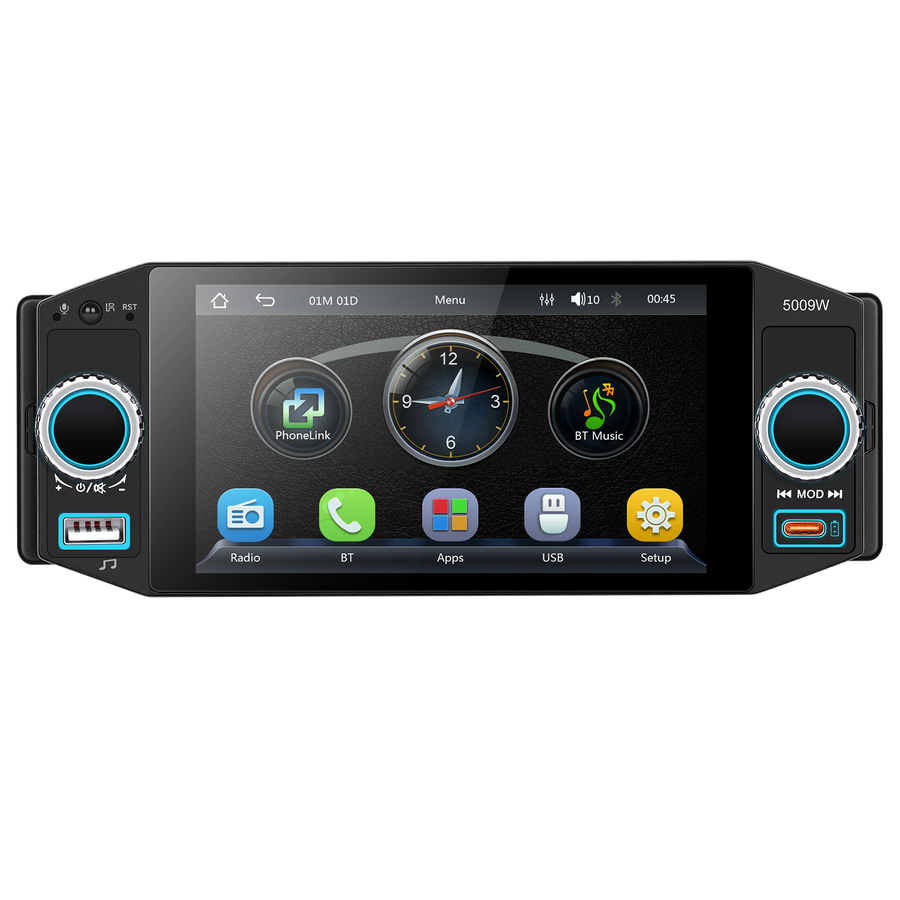 Blackbelt Audio A4612 | Single DIN Wireless CarPlay & Android Auto | 5" IPS