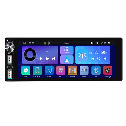 Blackbelt Audio A4613 | Single DIN Wireless CarPlay & Android Auto | 6.9" IPS