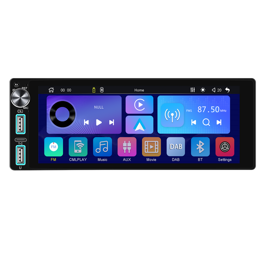 Blackbelt Audio A4613 | Single DIN Wireless CarPlay & Android Auto | 6.9" IPS