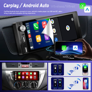 Blackbelt Audio A4618 | Single DIN Wireless CarPlay & Android Auto | 6.9" IPS 1280×800