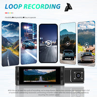 3.16” Dual Lens DVR Dash Cam | 1080P Front + Cabin Camera | WiFi + App | L5908