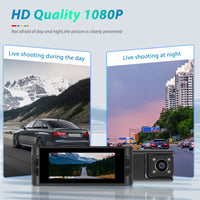 3.16” Dual Lens DVR Dash Cam | 1080P Front + Cabin Camera | WiFi + App | L5908