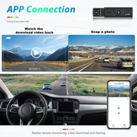 3.16” Dual Lens DVR Dash Cam | 1080P Front + Cabin Camera | WiFi + App | L5908