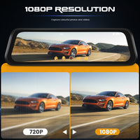 9.66” Rearview Mirror Dash Cam | 1080P Front + Rear Camera | Reverse Assist | L5950