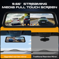 9.66” Rearview Mirror Dash Cam | 1080P Front + Rear Camera | Reverse Assist | L5950