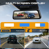 9.66” Rearview Mirror Dash Cam | 1080P Front + Rear Camera | Reverse Assist | L5950