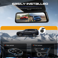 9.66” Rearview Mirror Dash Cam | 1080P Front + Rear Camera | Reverse Assist | L5950