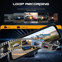 9.66” Rearview Mirror Dash Cam | 1080P Front + Rear Camera | Reverse Assist | L5950