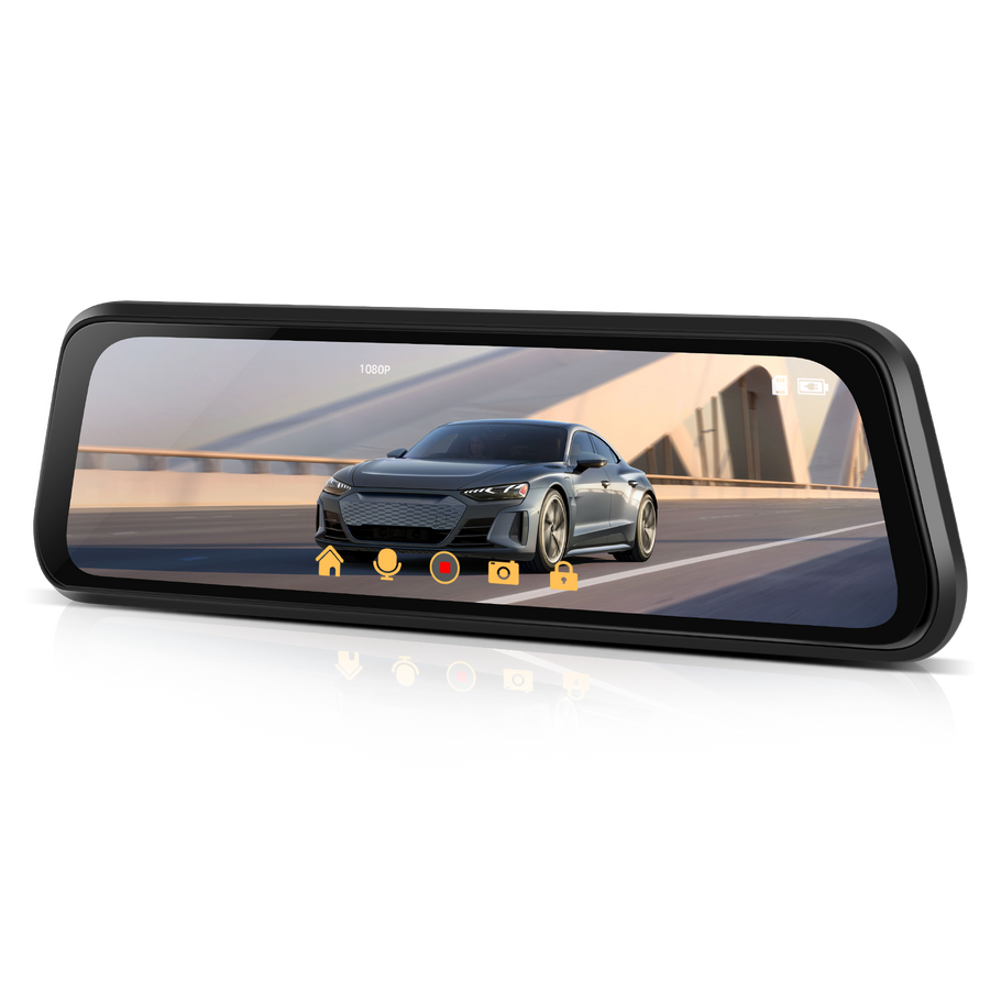 9.66” Rearview Mirror Dash Cam | 1080P Front + Rear Camera | Reverse Assist | L5950